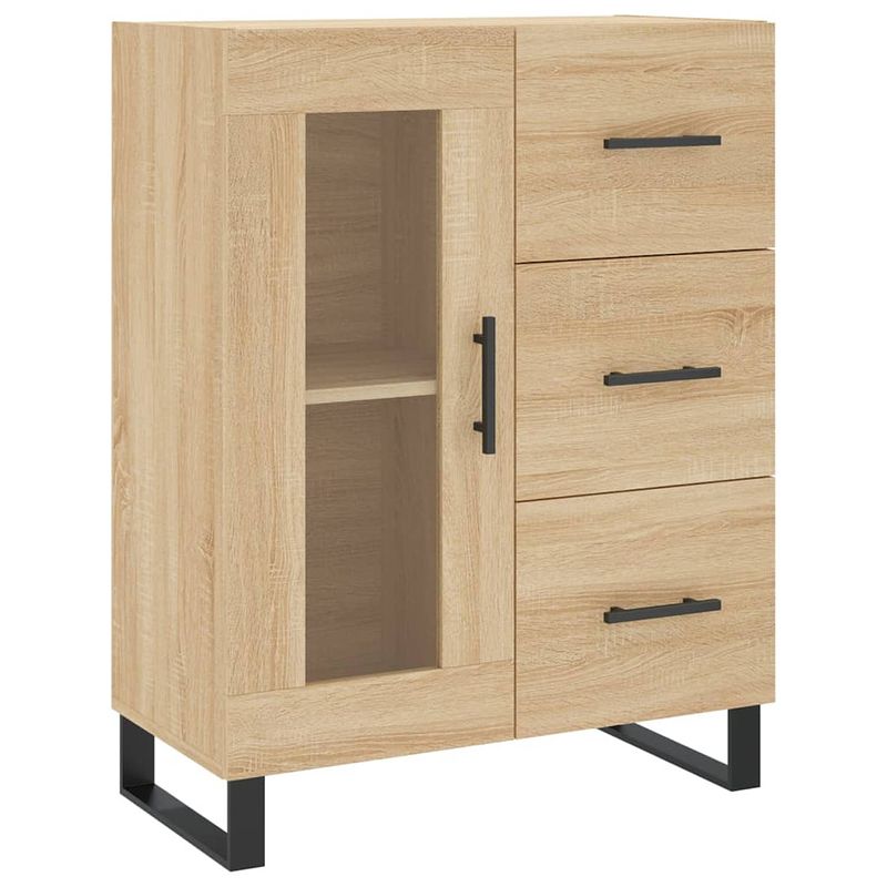 Foto van Vidaxl dressoir 69,5x34x90 cm bewerkt hout sonoma eikenkleurig