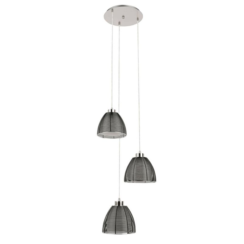 Foto van Light & design - hanglamp - industrieel - aluminium en glas - zwart - voor binnen - woonkamer - eetkamer - slaapkamer -