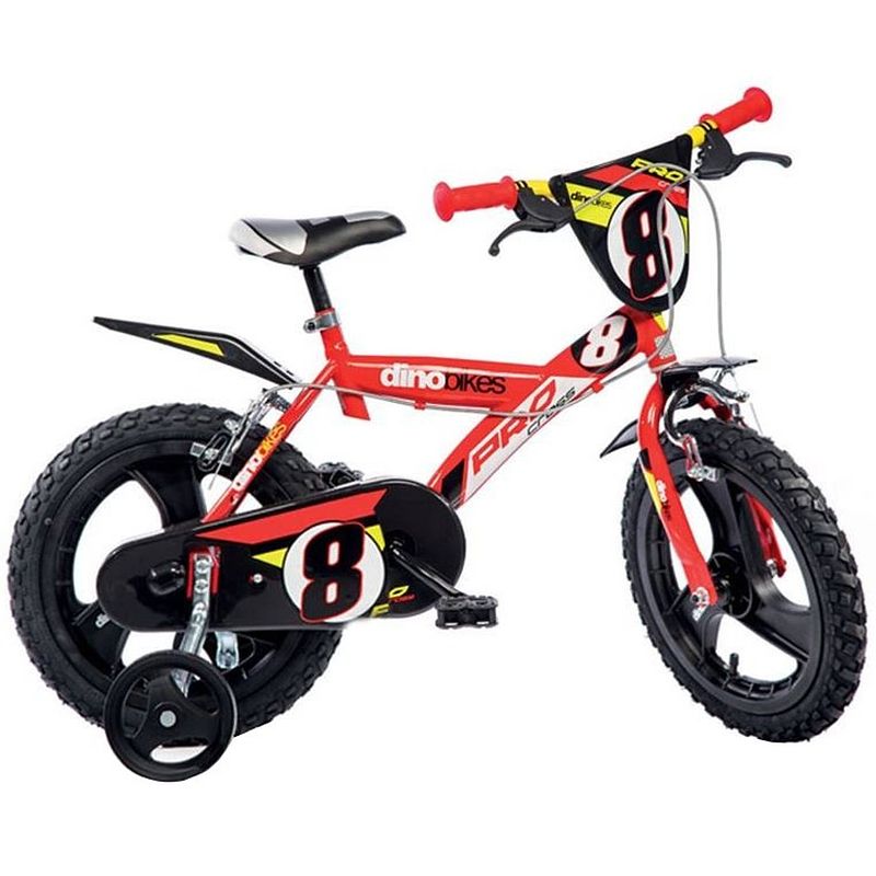 Foto van Dino pro cross 14 inch 24 cm jongens v-brake rood/zwart