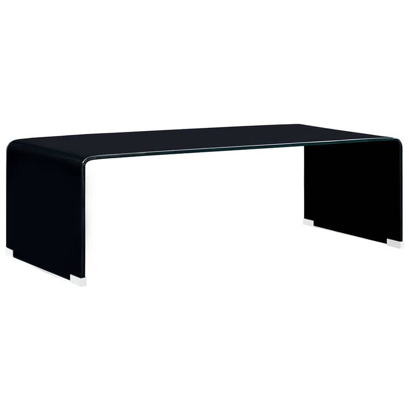 Foto van Vidaxl salontafel 98x45x31 cm gehard glas zwart