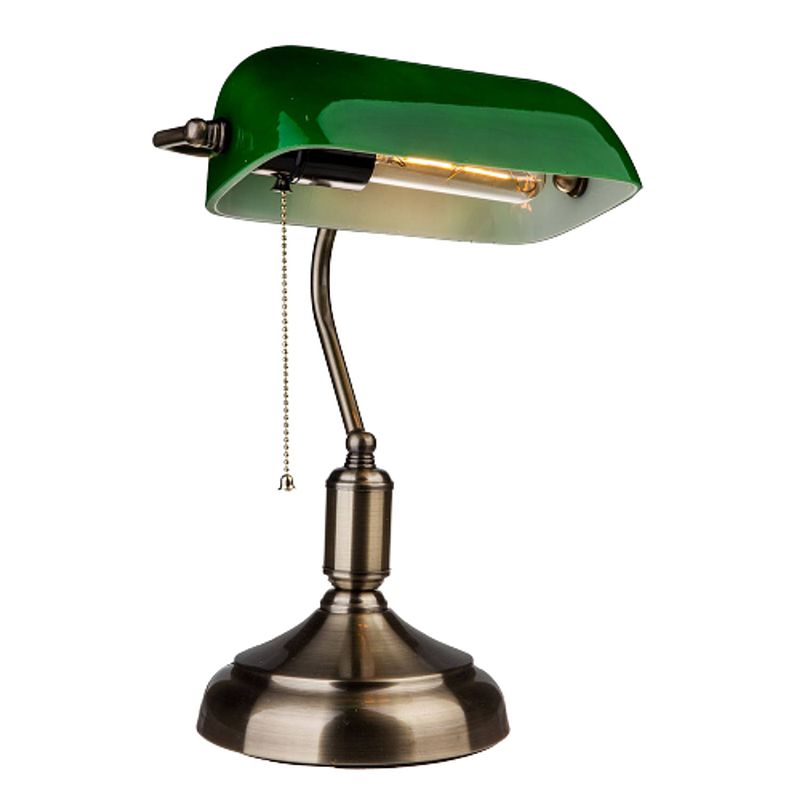 Foto van V-tac vt-7151 bankierslamp groen glas - notarislamp - e27