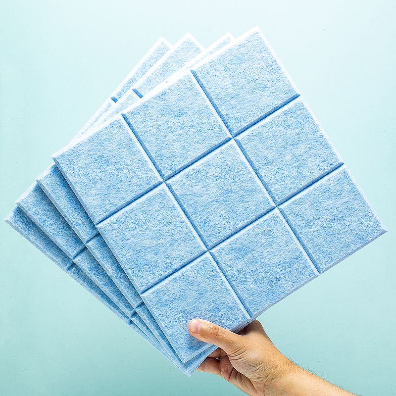 Foto van Zelfklevende vierkante prikborden (set van 4) - blauw