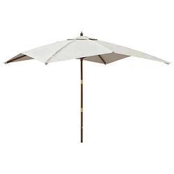 Foto van The living store parasol - houten frame - polyester doek - 300x300x273cm