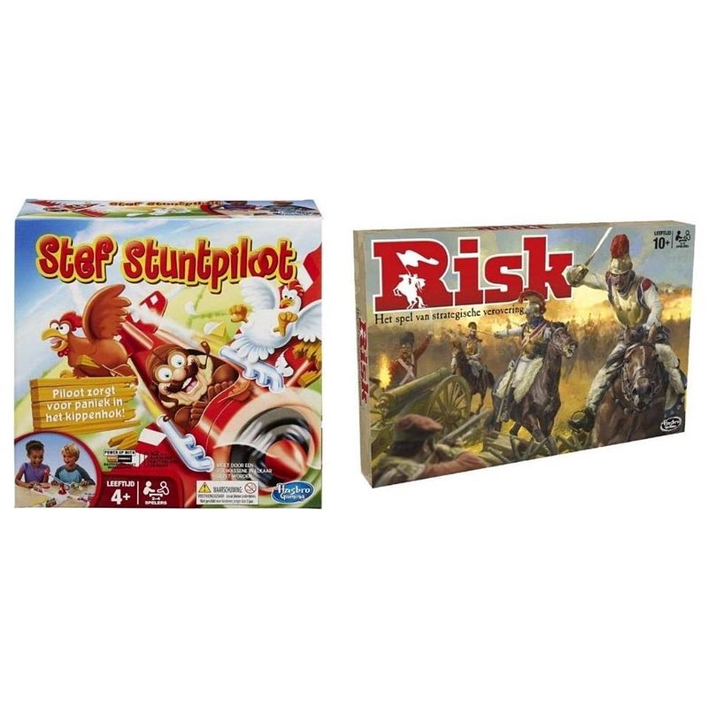 Foto van Spellenbundel - 2 stuks - stef stuntpiloot & party & risk