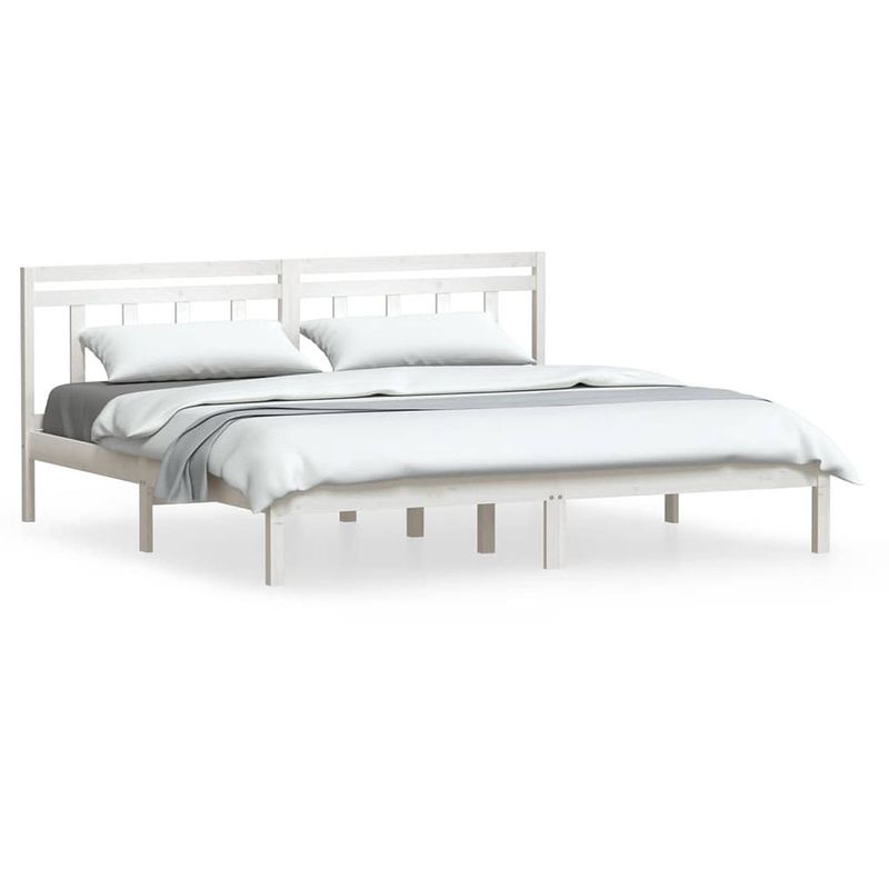 Foto van The living store bedframe massief grenenhout wit 160x200 cm - bed