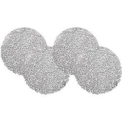 Foto van Set van 4x stuks ronde gedecoreerde placemats metallic zilver look diameter 38 cm - placemats