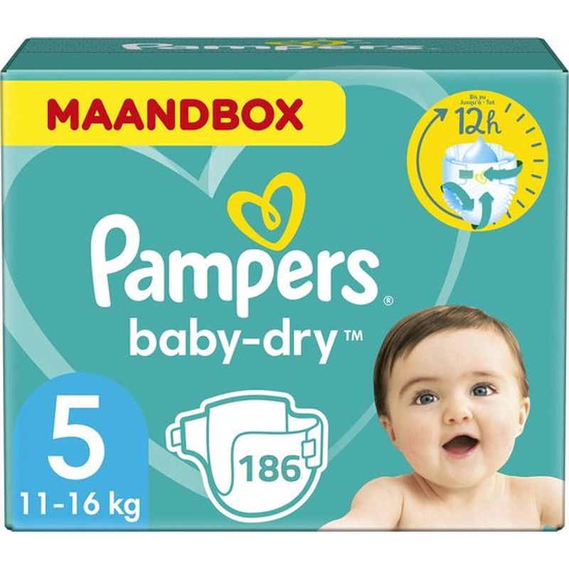 Foto van Pampers baby-dry luiers - maat 5 - 31 stuks (11-16kg) x6