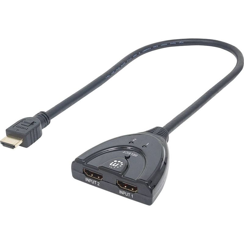 Foto van Manhattan 207416 2 poorten hdmi-switch led-weergave, 3d-weergave mogelijk, vergulde connectoren 1080 pixel