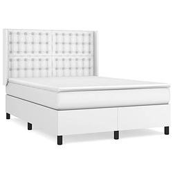 Foto van The living store bedframe boxspring - 193x147x118/128 cm - kunstleer - pocketvering