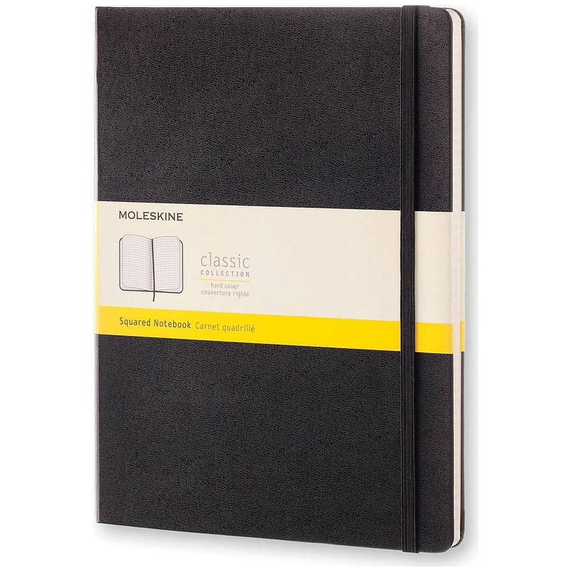 Foto van Moleskine notitieboek, ft 19 x 25 cm, geruit, harde cover, 192 blad, zwart