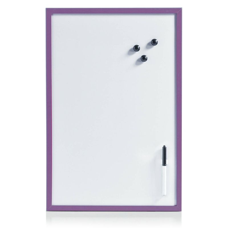 Foto van Whiteboard/memobord magnetisch incl. marker en magneten - 40 x 60 cm - paars - whiteboards