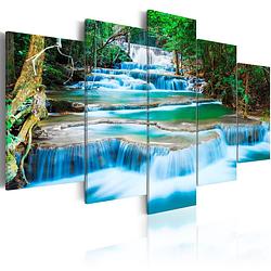 Foto van Artgeist blue waterfall in kanchanaburi thailand canvas schilderij