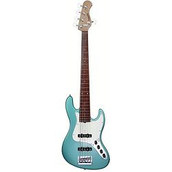 Foto van Sadowsky metroexpress vintage j/j bass morado solid sage green metallic 5-snarige elektrische basgitaar