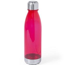 Foto van Kunststof waterfles/drinkfles transparant rood met rvs dop 700 ml - drinkflessen