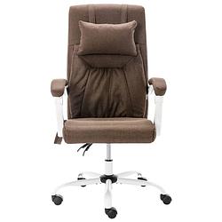 Foto van The living store kantoorstoel ergonomisch - massage - ligfunctie - bruin - 60 x 64 x (112 - 121) cm - 95° tot 135°