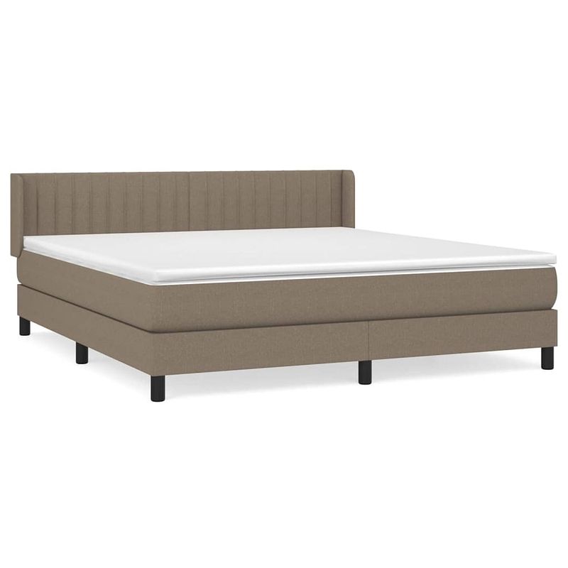 Foto van The living store boxspringbed - pocketvering - 180x200 cm - taupe / wit