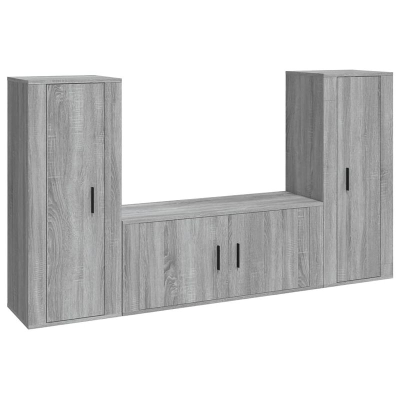 Foto van The living store tv-meubelset - grijs sonoma eiken - 2x 40x34.5x100cm + 1x 100x34.5x40cm