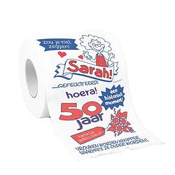Foto van Toiletpapier sarah 50 jaar fun tekst decoratie/versiering - fopartikelen