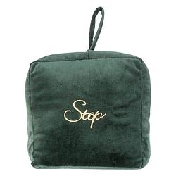 Foto van Cosy & trendy deurstopper - velvet - 1.4 kg - donkergroen - oppak lus - 16 x 6.5 x 17 cm - deurstoppers