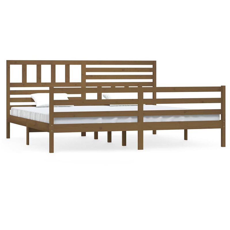 Foto van Vidaxl bedframe massief hout honingbruin 180x200 cm 6ft super king