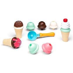 Foto van Eddy toys speelgoed ijsjes set - 15 stuks - verwisselbaar - met ijsschep - vrolijke kleuren