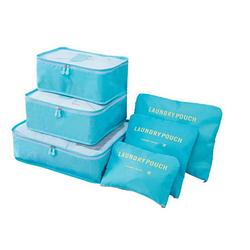 Foto van Packing cubes - 6 stuks - koffer organiser - lichtblauw