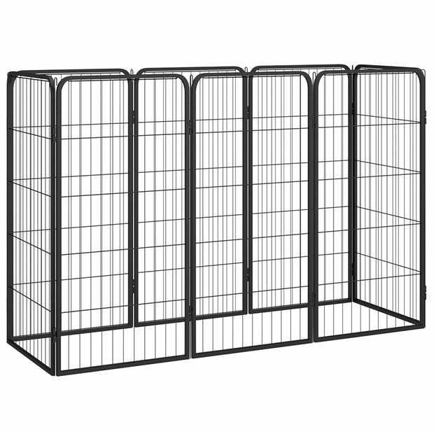 Foto van Vidaxl hondenkennel 8 panelen 50x100 cm gepoedercoat staal zwart