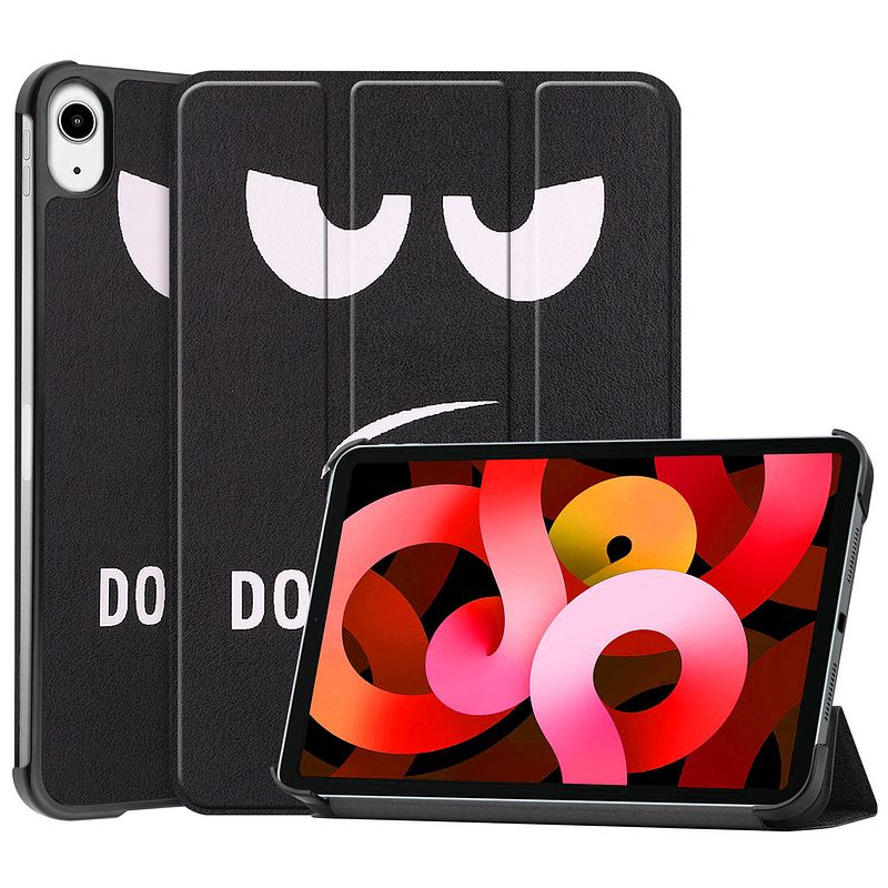 Foto van Basey ipad air 2022 (5e generatie) hoesje kunstleer hoes case cover - don'st touch me