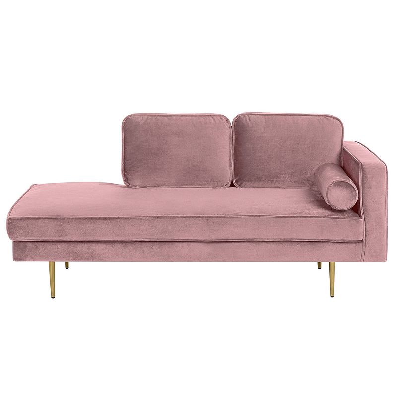 Foto van Beliani miramas - chaise longue-roze-fluweel