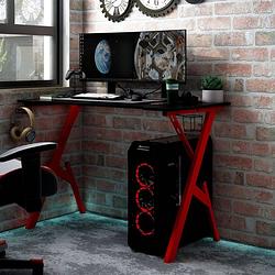 Foto van The living store gamingbureau - ergonomisch ontwerp - koptelefoonrek - bekerhouder - ruimte voor gamemonitoren -