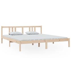 Foto van The living store houten bedframe - 180 x 200 cm - hoogwaardig massief grenenhout - stabiel en comfortabel