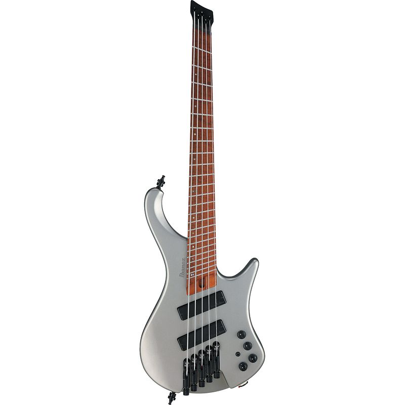 Foto van Ibanez ehb1005sms bass workshop metallic gray matte 5-snarige headless elektrische basgitaar met gigbag