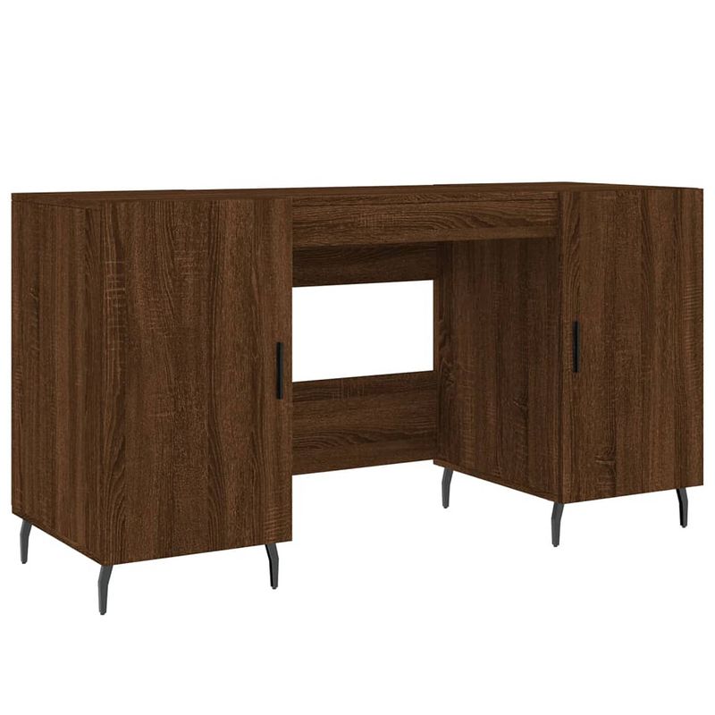 Foto van Vidaxl bureau 140x50x75 cm bewerkt hout bruineikenkleurig