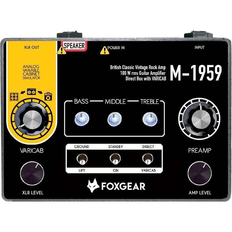 Foto van Foxgear m-1959 mini amp 100w british classic rock versterkerpedaal