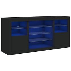 Foto van Vidaxl dressoir met led-verlichting 142,5x37x67 cm zwart