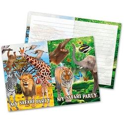 Foto van 16x safari/jungle themafeest uitnodigingen 27 cm - kinderfeestje/verjaardag artikelen