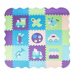 Foto van Speelmat speelmat foam puzzelmat figuren 9 puzzelstukken