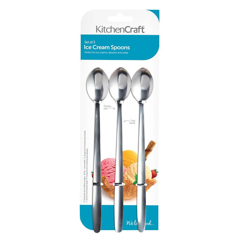 Foto van Kitchencraft dessertlepels 18 cm rvs zilver 3 stuks