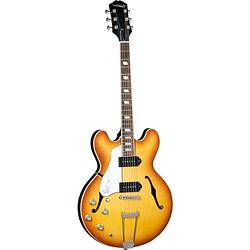 Foto van Epiphone usa collection casino lh royal tan linkshandige semi-akoestische gitaar met hard case