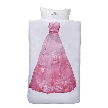 Foto van Comfort dekbedovertrek belle prinses - wit/roze - 140x200 cm - leen bakker