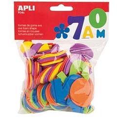 Foto van Apli kids schuimrubber cijfers, blister met 120 stuks in geassorteerde kleuren