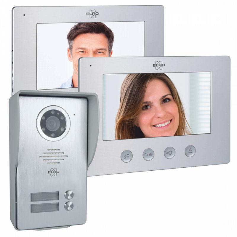 Foto van Elro dv477w2 video deur intercom - 2 appartementen - met 2x 7 inch kleurenscherm