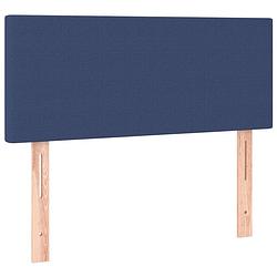 Foto van The living store klassiek hoofdbord - blauw - 100 x 5 x 78/88 cm - stof - larikshout