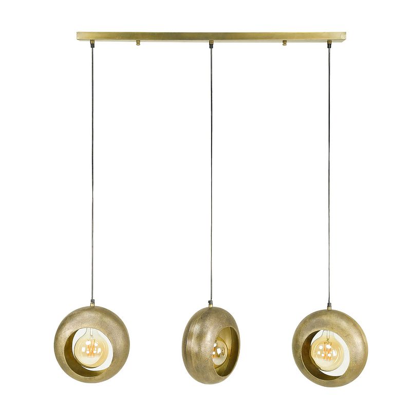 Foto van Hoyz - hanglamp track - 3 lampen - aluminium - brons antiek - 110x28x150