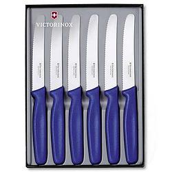 Foto van Tafelmessen, set van 6, blauw - victorinox