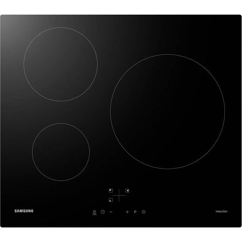 Foto van Samsung nz63m3nm1bb / ur - inductiekookplaat - 3 gebieden - 7200 w - l59 x d57 cm - glascoating - zwart