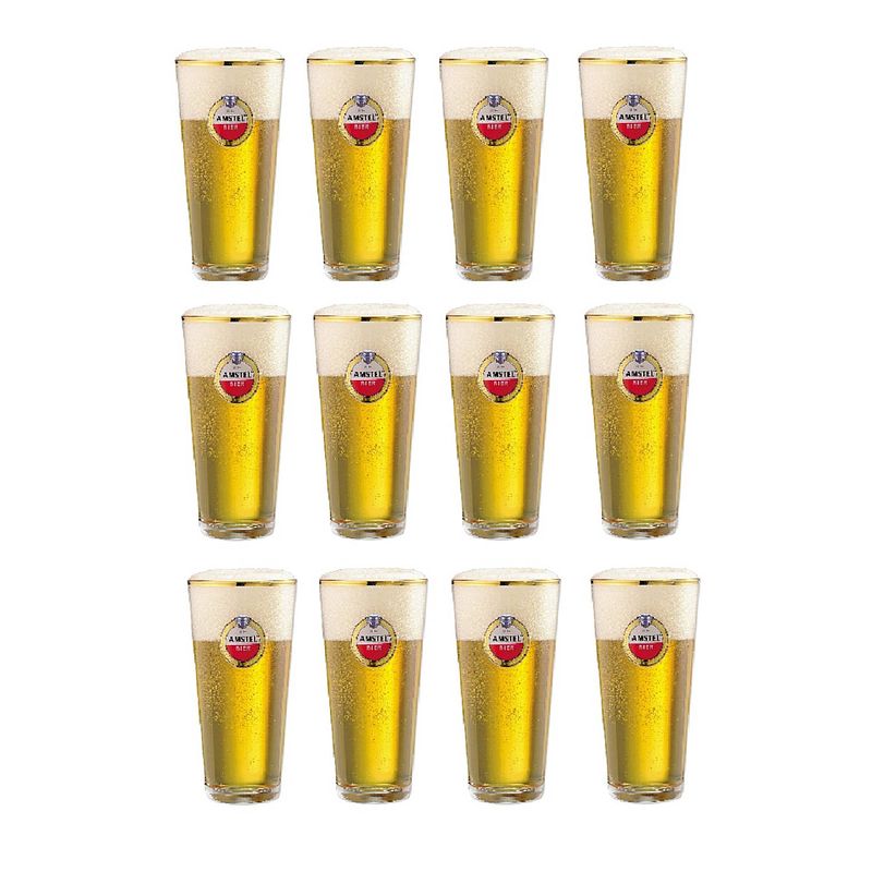 Foto van Amstel bierglazen vaasje 250 ml - 12 stuks