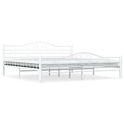 Foto van Vidaxl bedframe metaal wit 200x200 cm