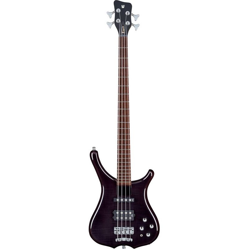 Foto van Warwick rockbass infinity 4-string nirvana black transparent high polish elektrische basgitaar met gigbag