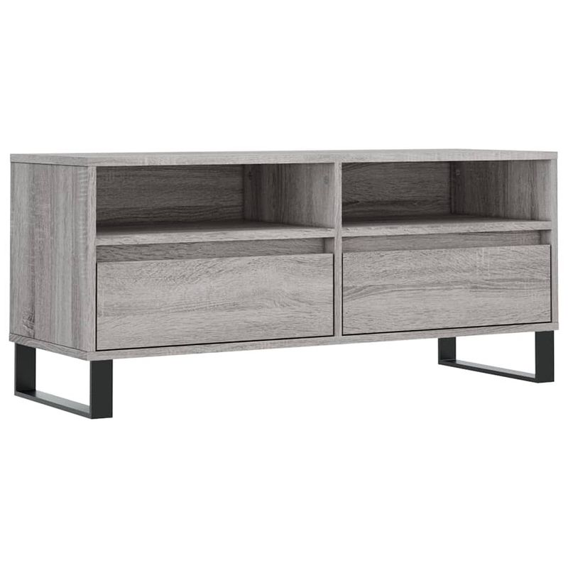 Foto van Vidaxl tv-meubel 100x34,5x44,5 cm bewerkt hout grijs sonoma eikenkleur